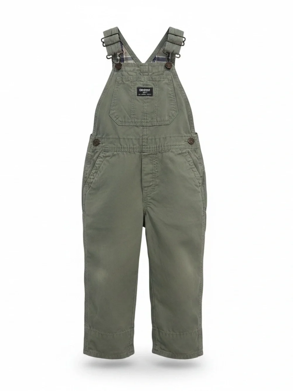 OshKosh B'gosh Olive Green Kids Overalls with Front Bib Pocket